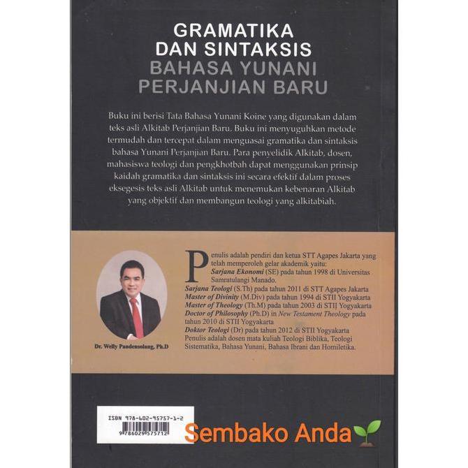 Gramatika & Sintaksis Bahasa Yunani Perjanjian Baru Welly Pandensolang