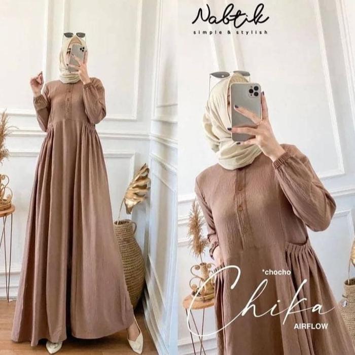 Dress Gamis Putih Simple Elegan Cika Dress Baju Gamis Wanita Remaja Dewasa