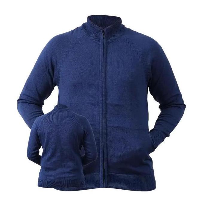Forzie Sweater Rajut Pria Kerah Katun Knit Rajut Resleting Depan Baju Musim Dinggin Knit Korean Knit