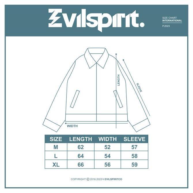 EVILSPIRIT WORK JACKET -  LIORA BLACK UNISEX Jaket Zipper Vintage Panjang Bordir Custom Leather Pria