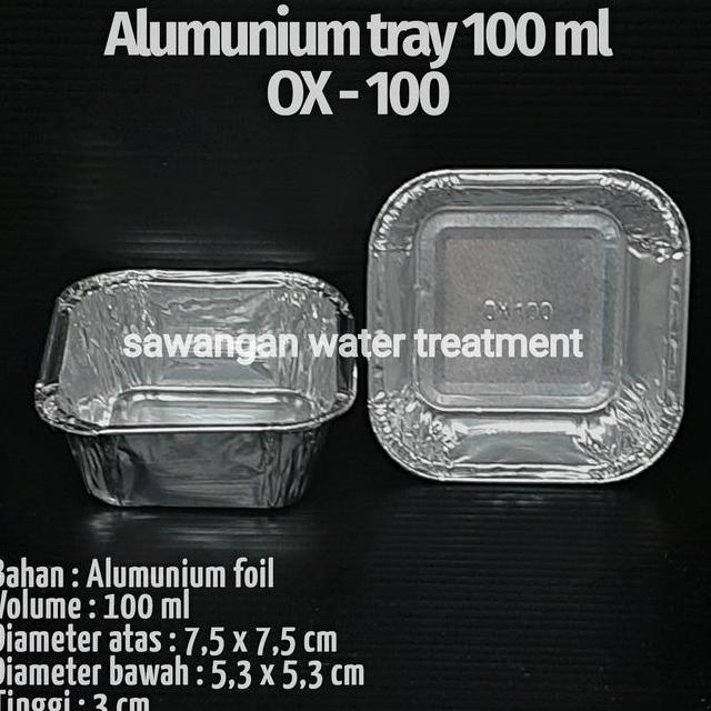 Alumunium Tray Ox100 Alumunium Foil 100 Ml Alumunium Tanpa Tutup Isi 100 Pcs
