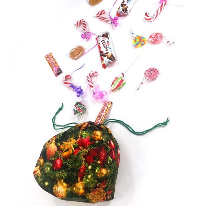 Pouch Serut Pohon Natal Christmas Wreath bungkus Hampers Gift Natalan
