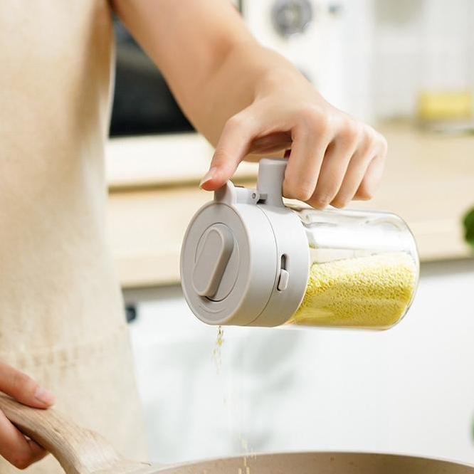 Kotak Bumbu Multifungsi Toples Bumbu Dengan Sendok Toples Bumbu Kaca Transparan Kotak Bumbu Wadah Ga