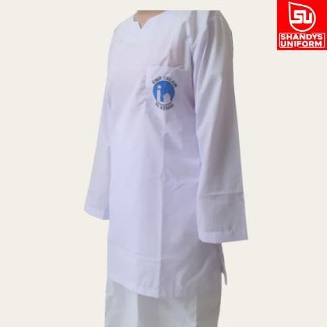 Shandys Uniform I Seragam sekolah SMP al azhar model tunik Putih I Baju kurung tunik Wanita lengan P