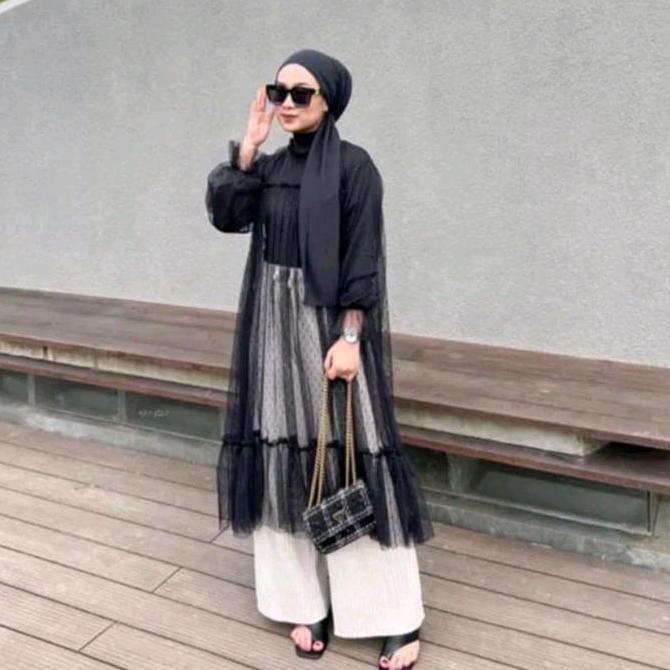 BEST SELLER OUTER TILE DOTTY PREMIUM/OUTER KONDANGAN TILE POLKA/OUTER TILE BALERINA BAJU MUSLIM PANJ