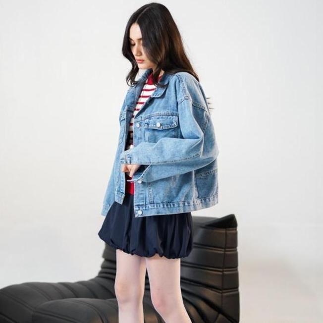 Tahan Lama  This Is April Charles Jacket Jeans Wanita Casual Outfit Denim