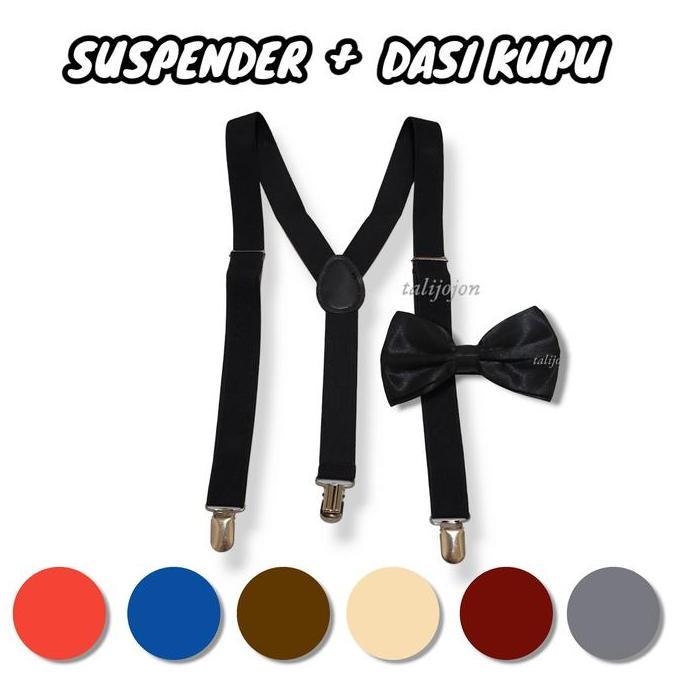 Dasi Kupu Kupu Suspender Pria Suspender Dewasa Suspender Anak Dasi Hitam Suspender Hitam Warna Lengk