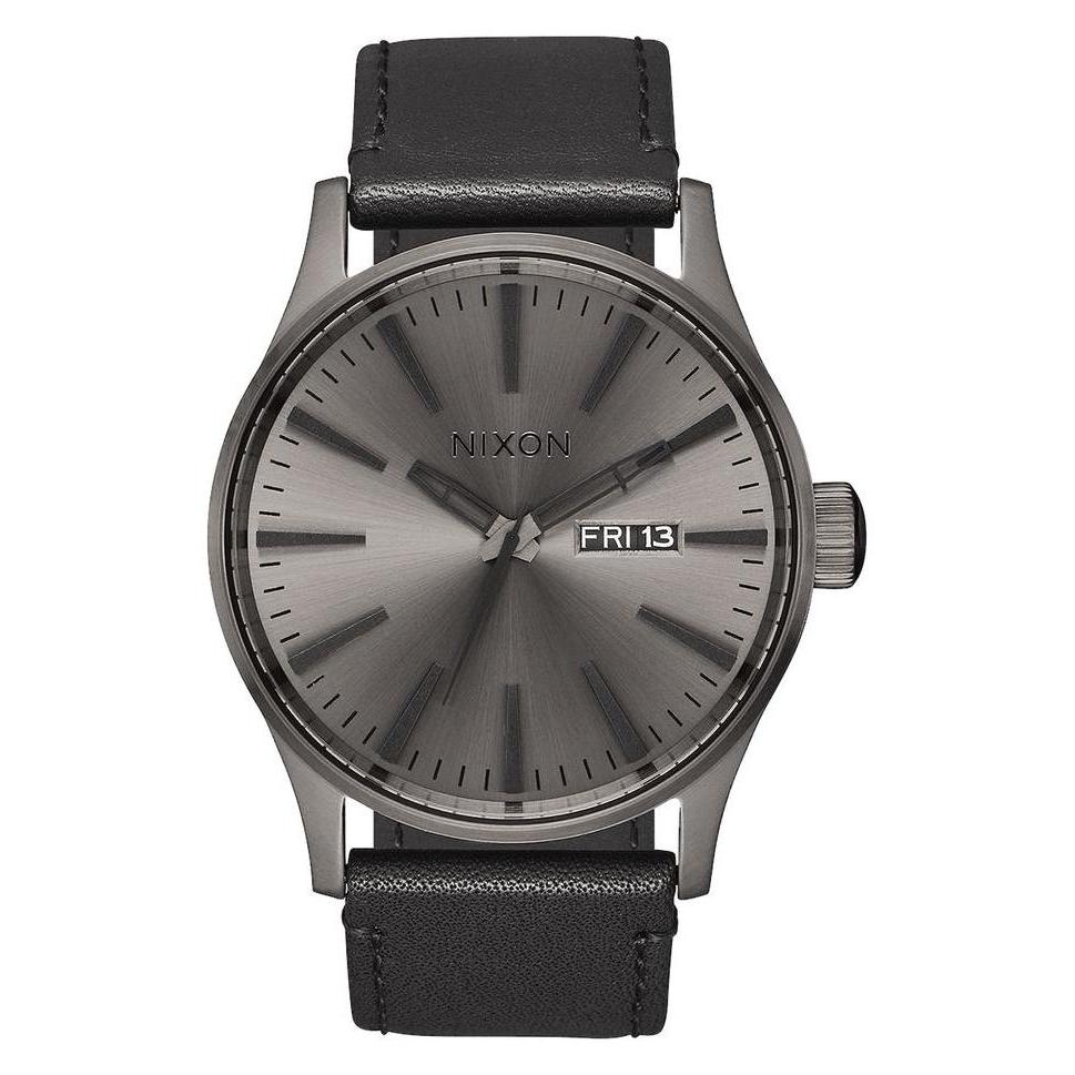 Nixon A1051531 Sentry Leather Gunmetal Black