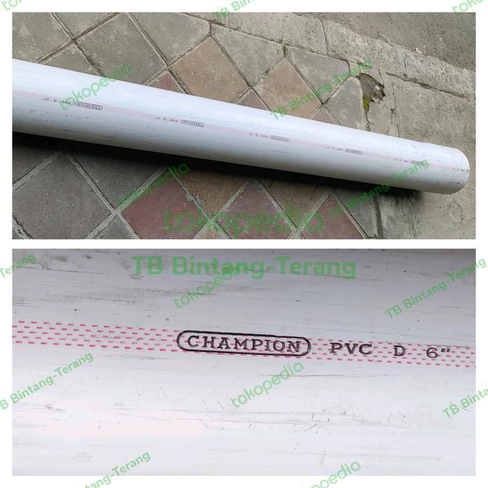 PIPA PVC PARALON PRALON CHAMPION D 6" INCH PAKET 4 BATANG X 1 METER