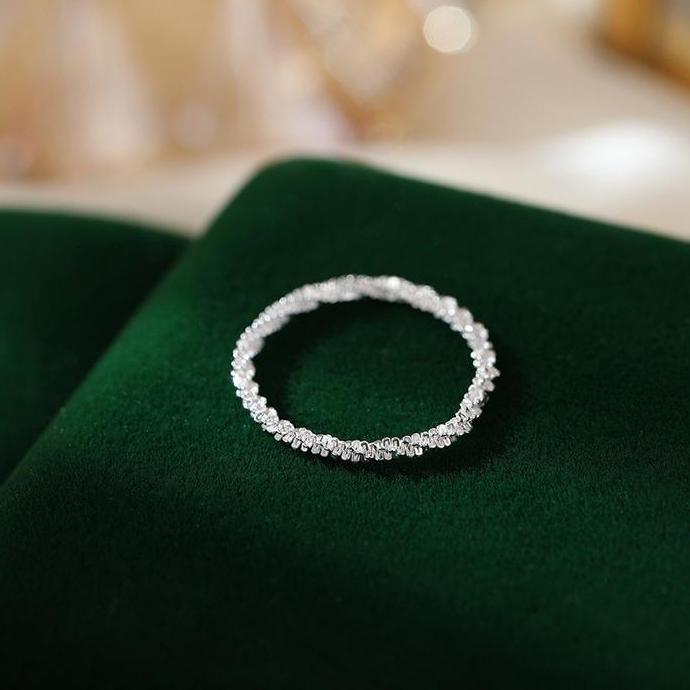 Cincin Shiny Fashion Wanita Cantik Simple Dan Elegan Cincin Rantai Berkilau