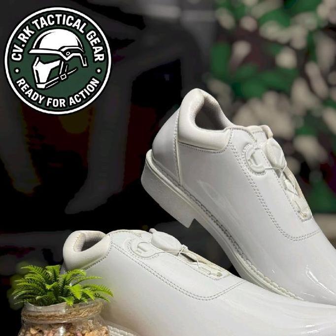 SEPATU PDU PUTIH TALIPUTAR GLOSSY Bahan Kulit Premium Quality Cocok untuk upacara TNI / POLRI / BUPA