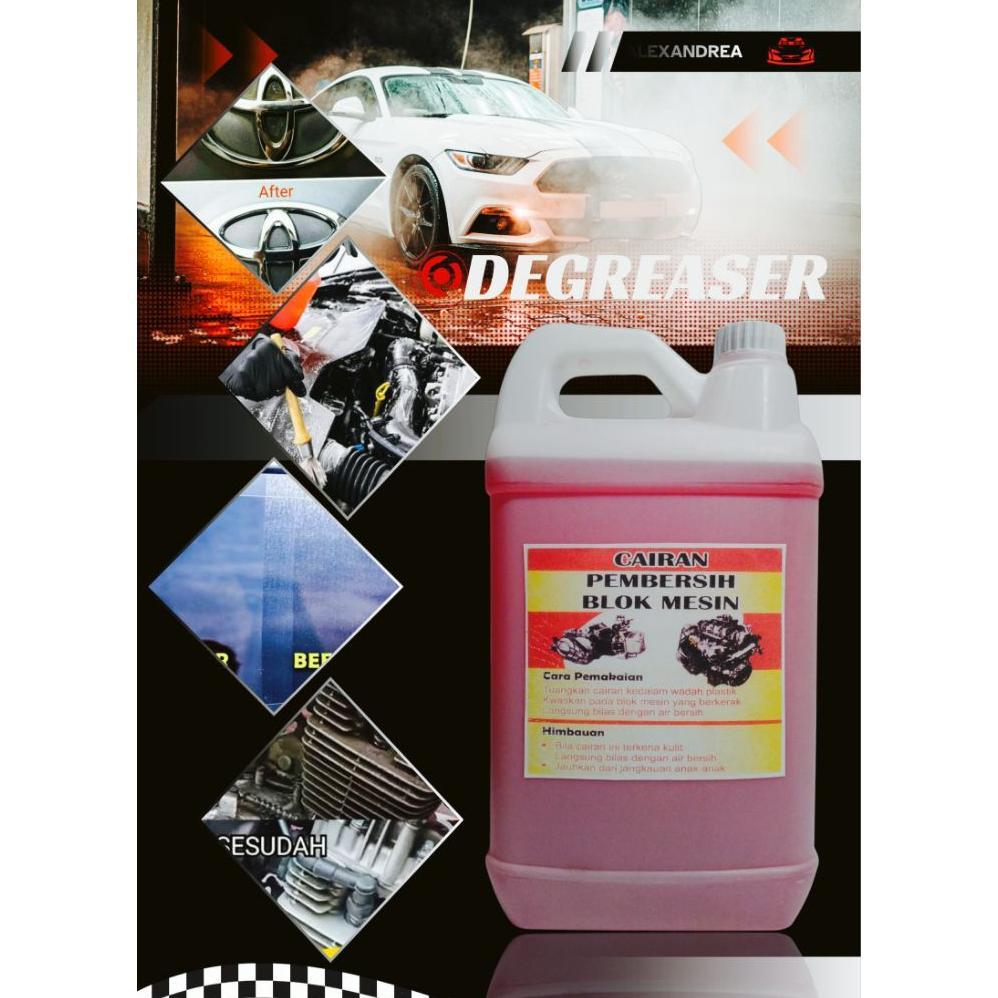 Pembersih Kerak Blok Mesin Mobil Motor 5Liter , Cairan Pembersih KERAK Mesin Motor Mobil, Degreaser 