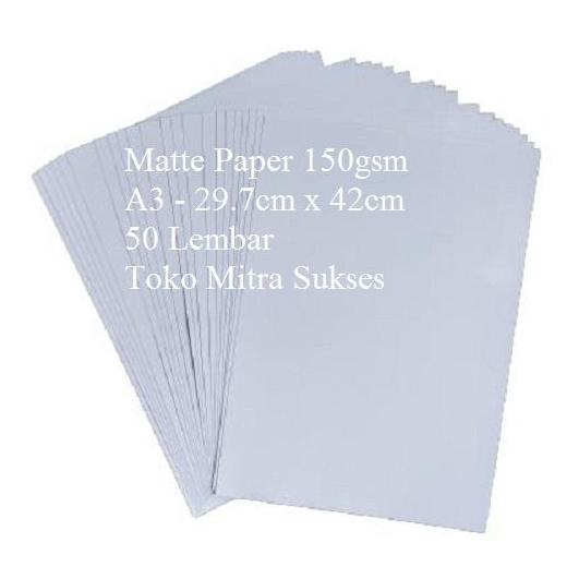 A3 Kertas Matte Paper 150Gram A3 Isi 50 Lembar