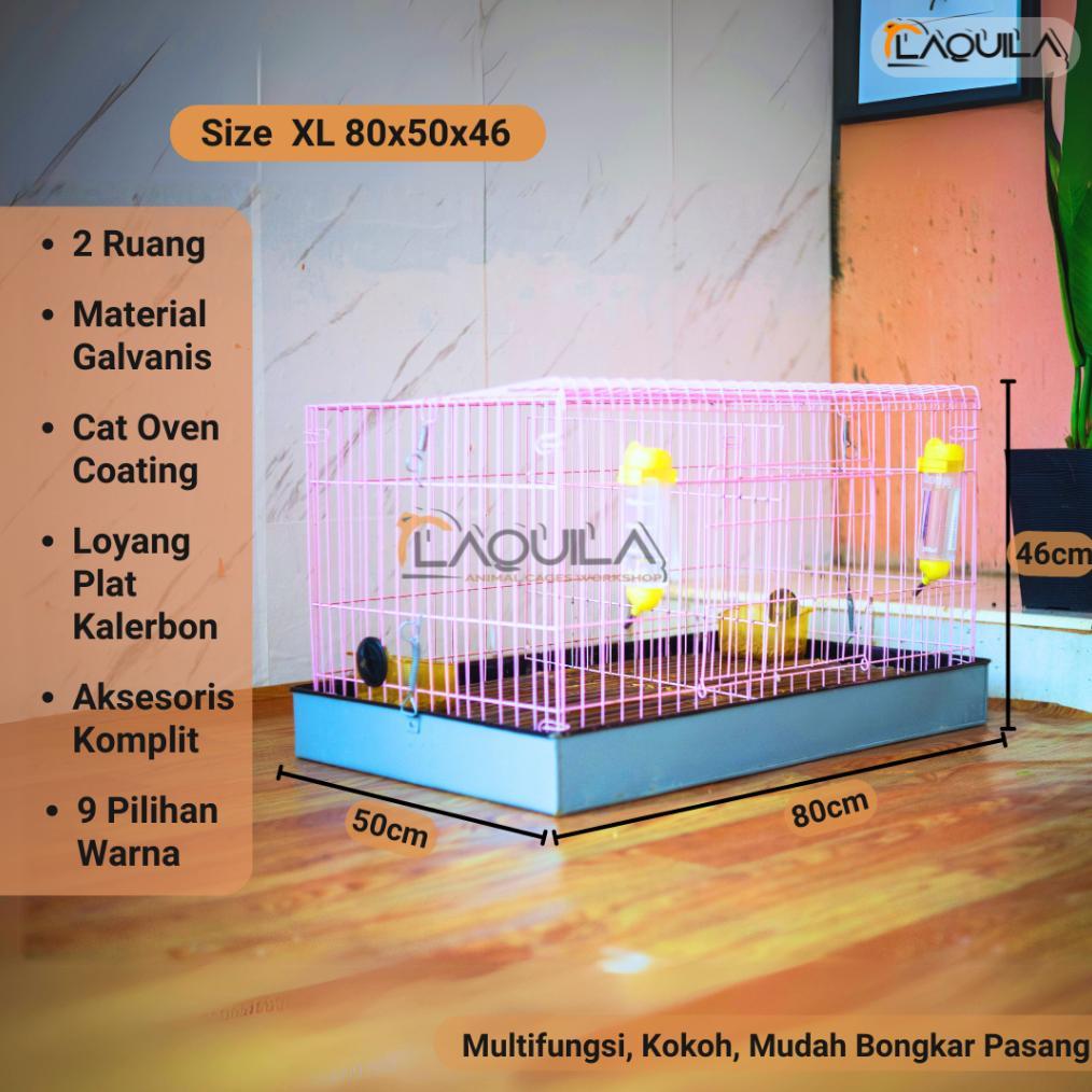 Kandang Lipat Besi Galvanis Kelinci Kucing Loyang Serbaguna Size XL Pet Transport Cargo Carrier