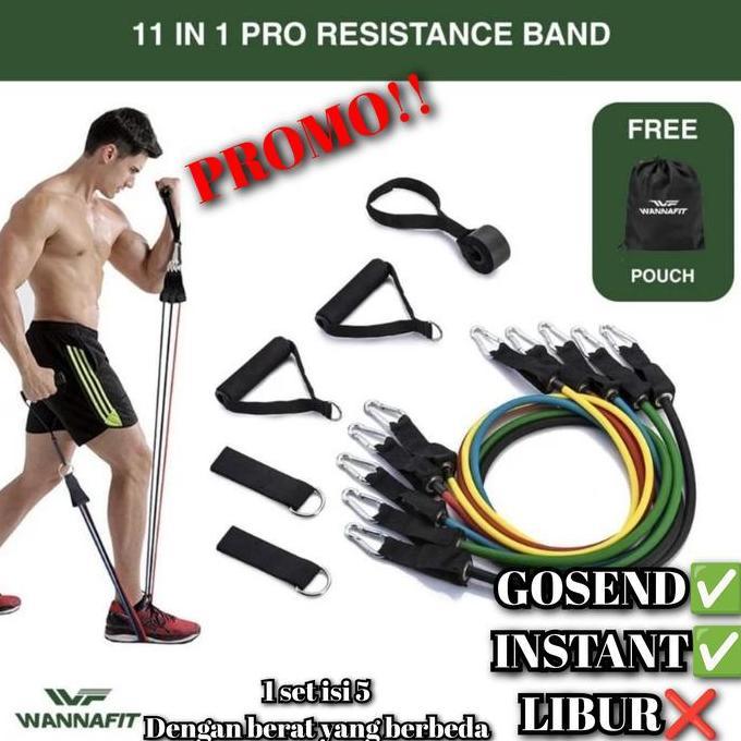 NEW Resistance band 11 IN 1 Resistance Rope wannafit original tali fitness
