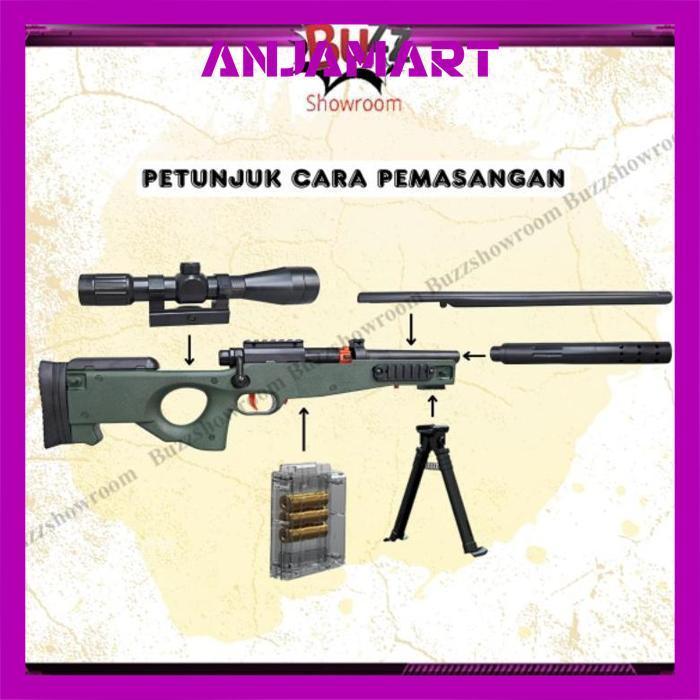 Tembakan Anak Awm Soft Bullet Awp Mainan Sniper Peluru Busa Gun