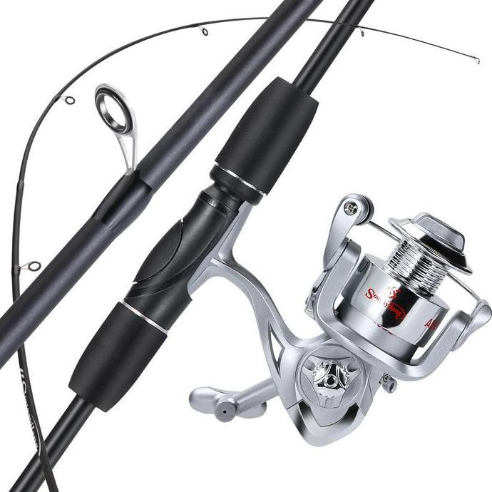 Sougayilang Reel Pancing Karbon Tinggi 1.8m dengan Gulungan Memancing Pemintalan dan 150m Pancing Re