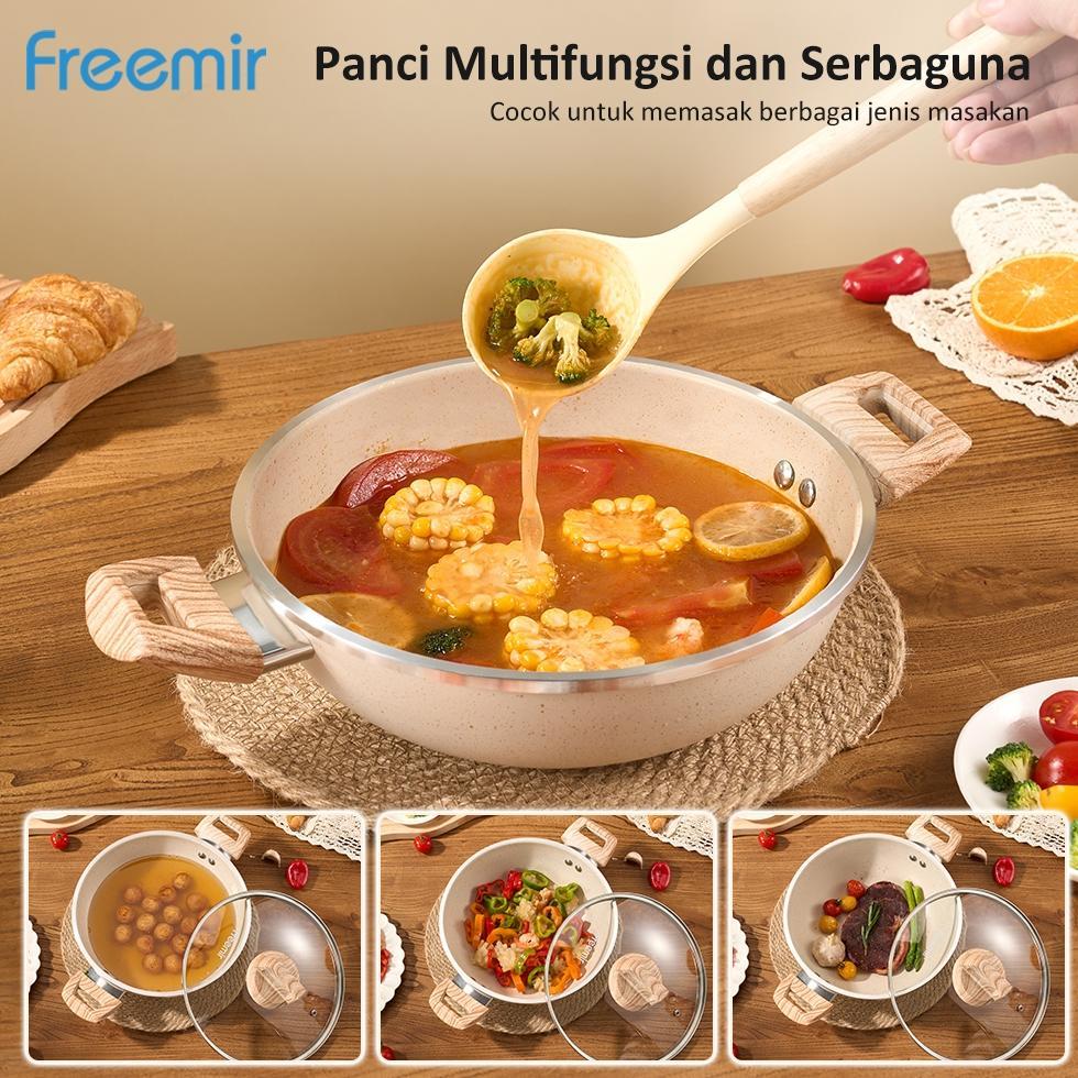 Best Sale [Official] Freemir Ibu Rumah Tangga Mama Muda Micro-Pressure Kuali Anti Lengket Beige/Hita