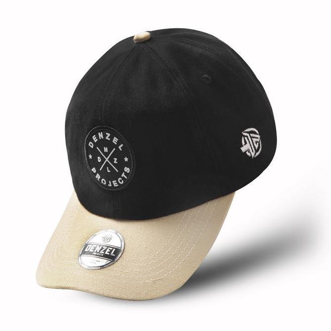 DENZEL DZ 180 Topi Pria Hitam Cream - Topi Baseball - Topi Trucker -Topi Distro - Topi denzel