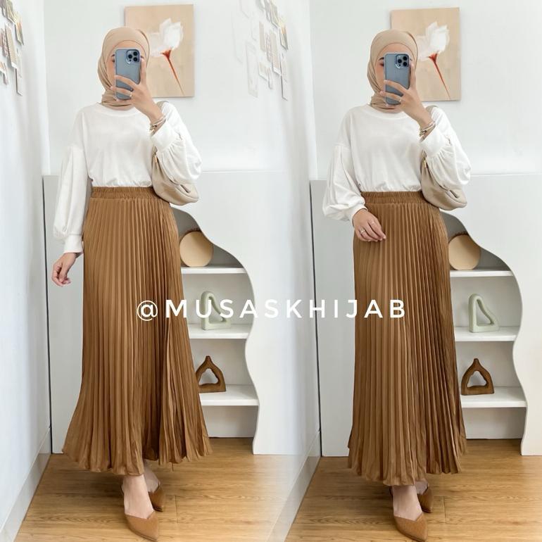 ROK PLISKET PAYUNG / ROK PAYUNG / ROK PAYUNG PANJANG POLOS /ROK PAYUNG ALLSIZE / KODE 01