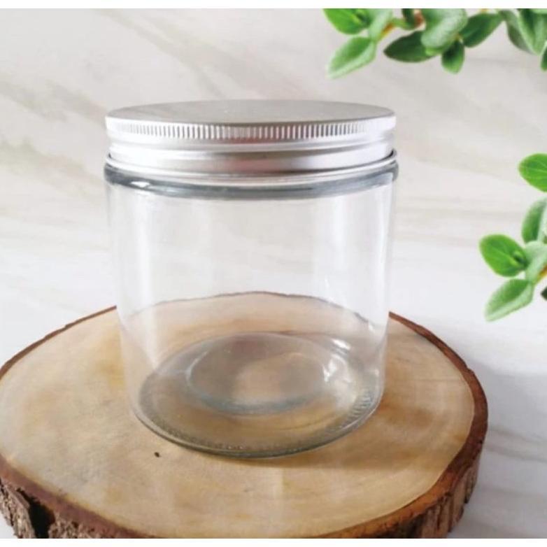 Toples 500ml Toples Jar Kaca 500ML Toples Kaca Tebal 500ml Tutup Ulir Alumunium Silver Toples Kue Ke