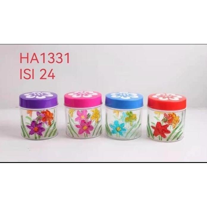 Toples kaca kembang/Toples kue motif bunga Baru