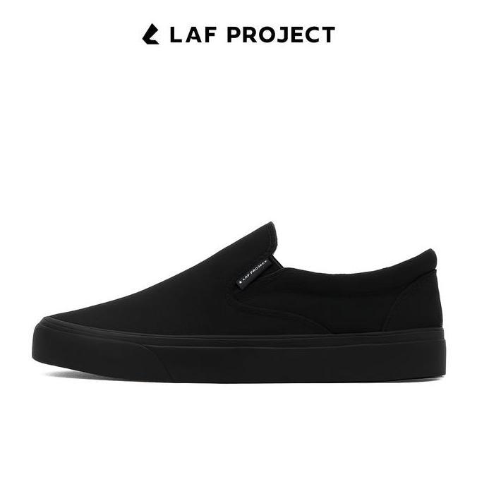 LAF Project - Sepatu Slip On Pria Wanita Vulcanized Low Sneakers Casual Sekolah Kuliah Hitam Velox
