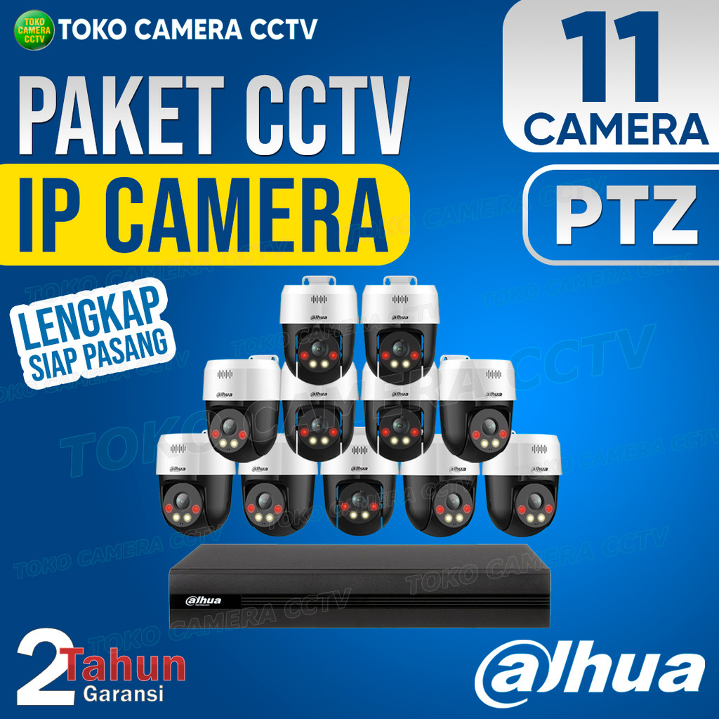 PAKET CCTV IP CAMERA PTZ DAHUA 16 CHANNEL 11 KAMERA