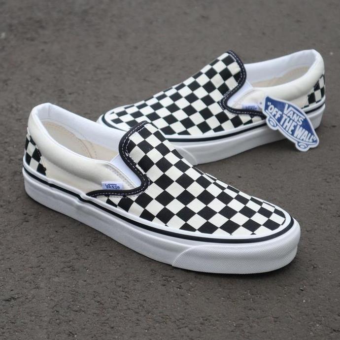 Vans slip on 36 dx anaheim checkerboard black white (Resmi PT NAVYA)