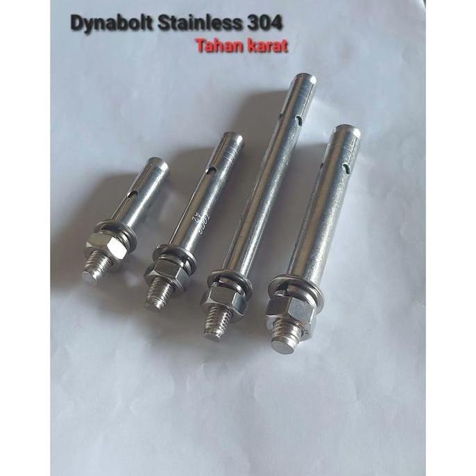 Dynabolt Stainless 304/ Mata Bor 12/ M.10 ( Panjang 7Cm-8Cm-10Cm-12Cm-15Cm) Kunci-17 Promo