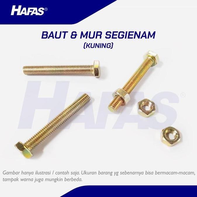 Baut & Mur 4.6 (Kuning) M6 X 20 - P1.00 - 1 Box (600 Pcs) Restock