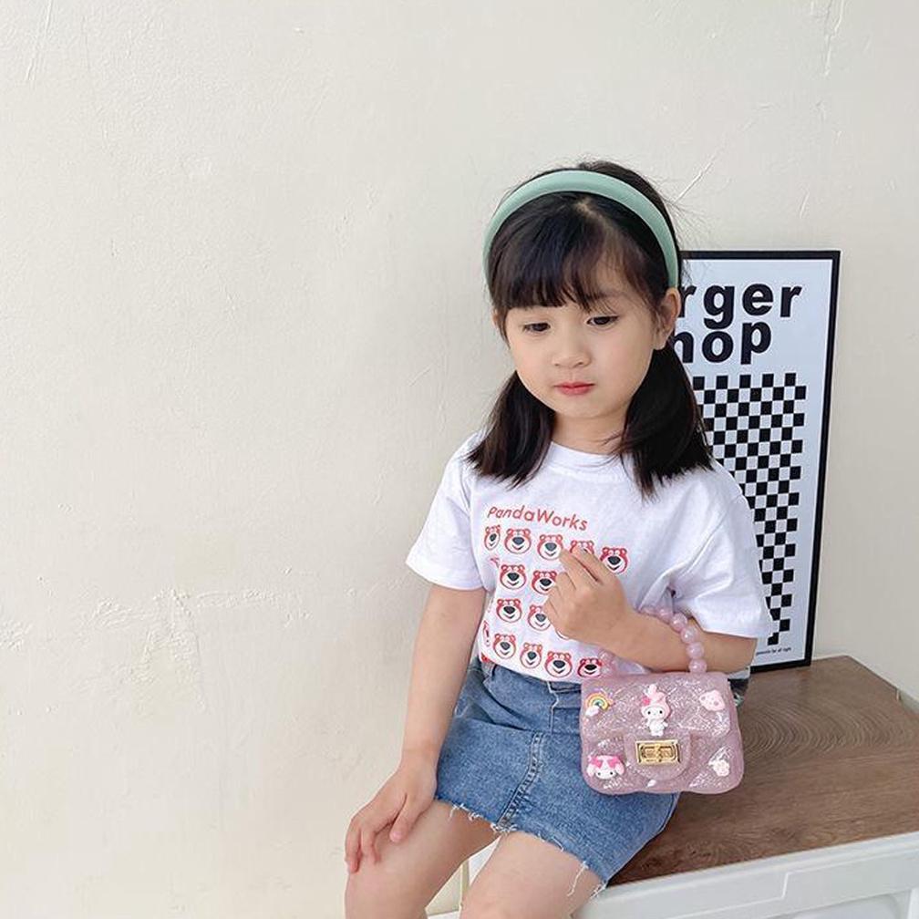 Jy-56 Gratis Ongkir - T5640 Tas Selempang Jelly Glossy Karakter Boneka / Tas Jelly Bag Mutiara Gaya 