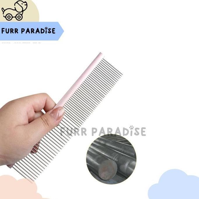 Pet Grooming Metal Comb , Sisir Anjing Stainless Poodle Bichon