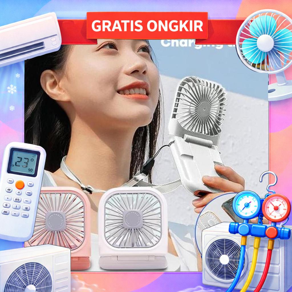 3In1 Kipas Angin Portable Mini Fan & Powerbank 5000Mah Grab