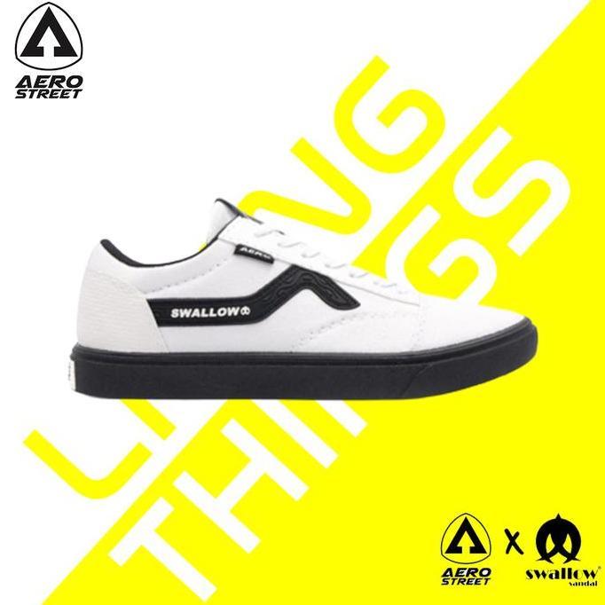 Aerostreet x Swallow Hitam - Sepatu Sneakers Casual Pria Wanita Aero