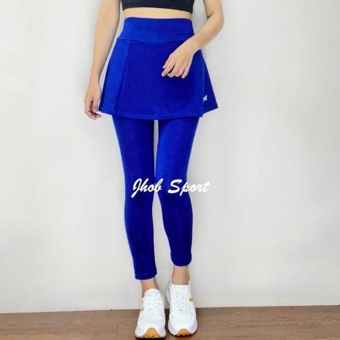 KADENS Celana Legging Rok Senam Wanita Polos/Legging Rok Panjang/Legging Senam Muslimah/Celana Senam