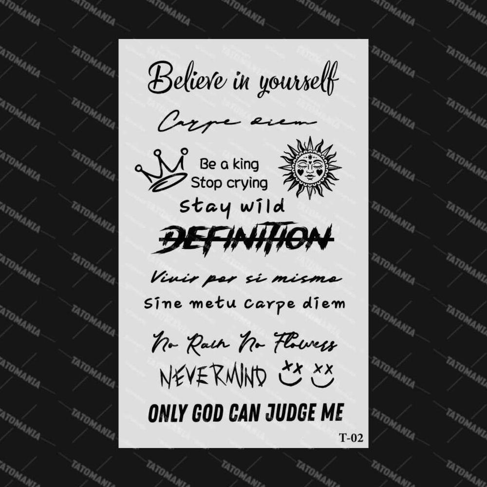 TATOMANIA-Sticker tattoo temporary semi permanent tahan lama tulisan 02