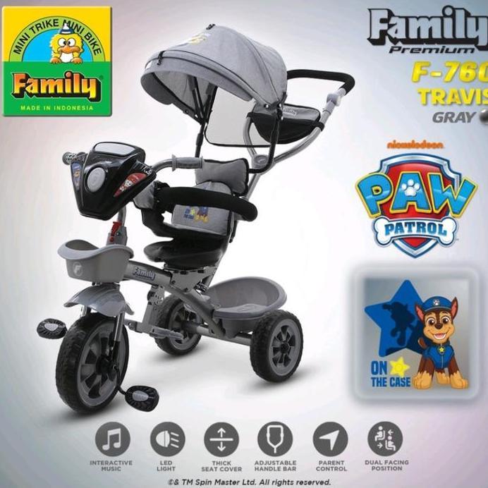 Ready Sepeda Anak Tricycle Family 760 Travis stroller