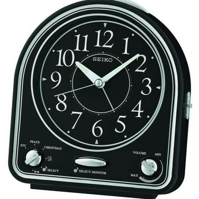 Jam Meja Weker SEIKO QHP003K Original Sweep 18 MELODY Lumibrite QHP003