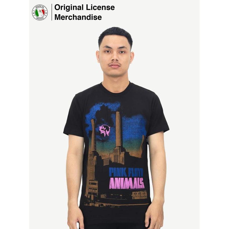 Baju Kaos Official Band PINK FLOYD Ori Licensed Liquid Blue Pig Stain