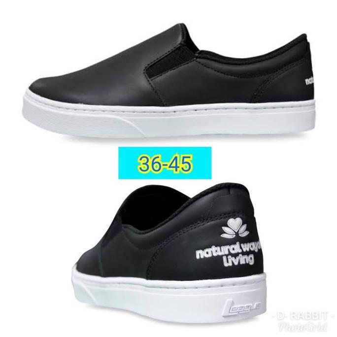 Sepatu League hitam slip on Ordinary U sneakers shoes cowo cewe ori