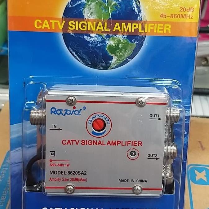 ORIGINAL CATV signal amplifier booster penguat penjernih spliter antena TV