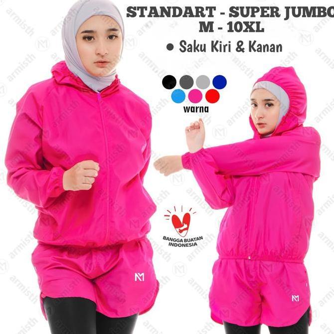 Rishal - Jaket Parasut Olah Raga Simspo Jaket Running Sauna Simple Jacket Sport Gym Lari Super Jumbo
