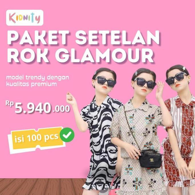 Paket usaha baju anak / Paket hemat baju anak / Paket setelan rok glamour / Paket baju anak