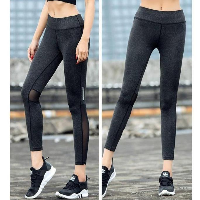 Legging Mesh Panjang - High Waist Sport Sweatpants For Women / Fitness Sports Running Workout Senam 