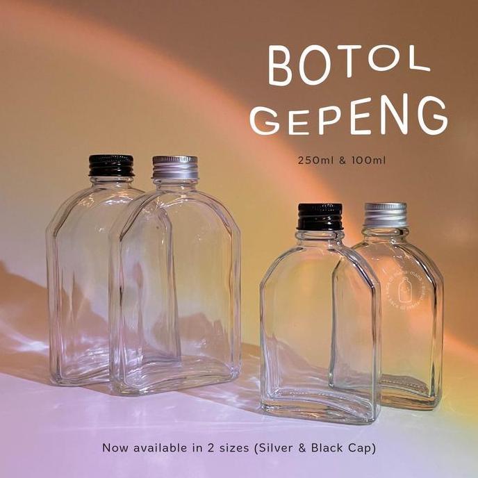 Botol kaca 250ml - botol juice kopi - Gepeng
