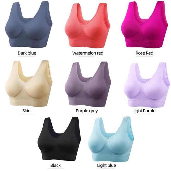 Sport bra Double Layer Vest bra Dengan Bantalan Dada Latihan Yoga Tanpa Cincin Baja Pakaian Tanpa Bu