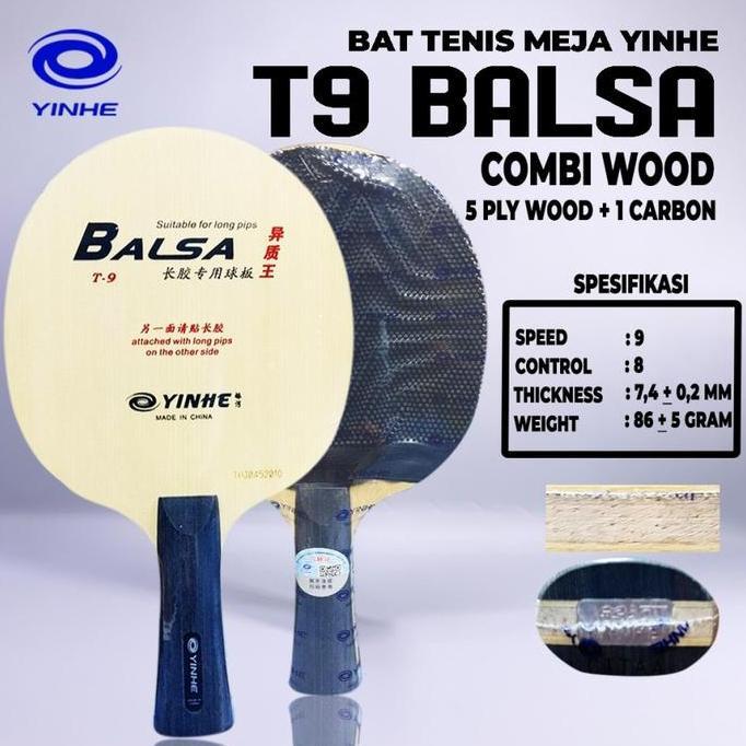 Kayu Bat Tenis Meja Pingpong Yinhe T9 Free Karet Yinhe Neptune OX
