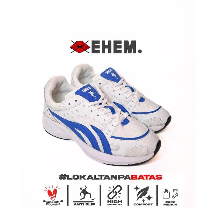 Ehem - Sepatu Sneakers Uni lexis White Blue Running