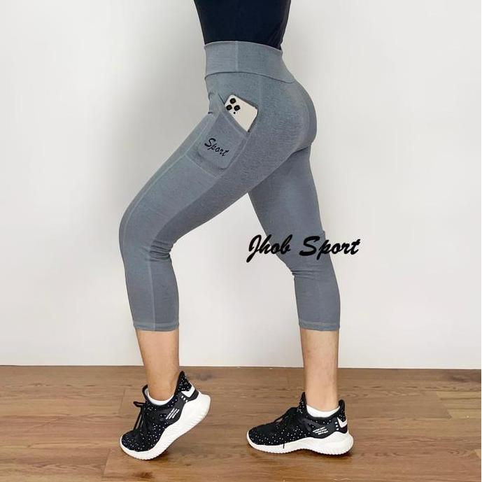 Legging Pendek Kantong/Legging Polos/Celana Legging Olahraga/Celana Senam Pendek